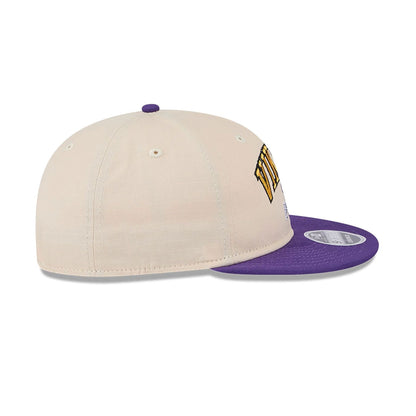 This is a Minnesota Vikings Historic Helmet Beige Retro Crown 9FIFTY Snapback Cap 6