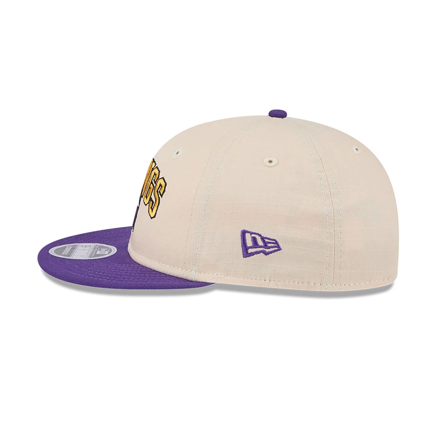 This is a Minnesota Vikings Historic Helmet Beige Retro Crown 9FIFTY Snapback Cap 7