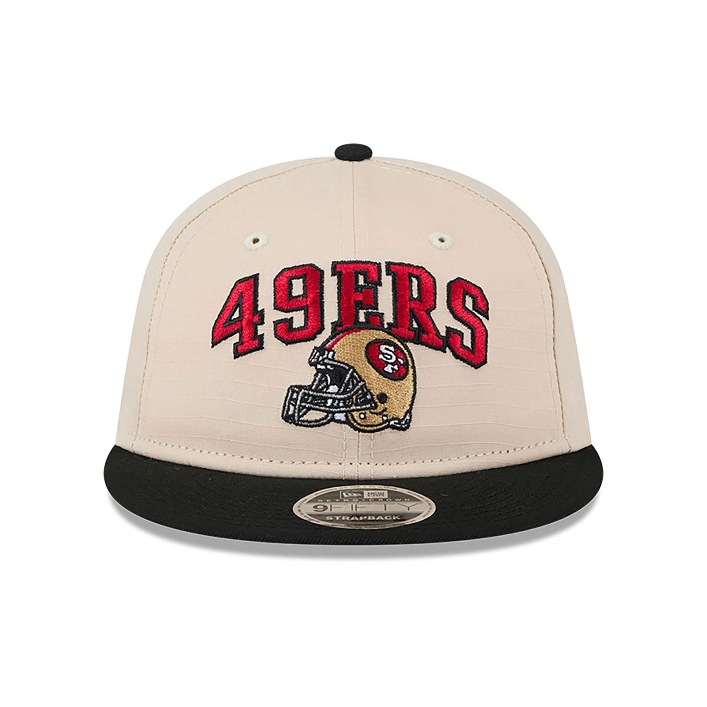 This is a San Francisco 49ers Historic Helmet beige Retro Crown 9FIFTY Snapback Cap 3