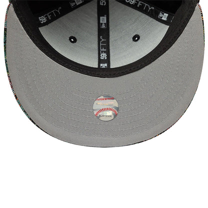 This is a LA Angels Jacquard Patterns All Over Print Black 59FIFTY Fitted Cap 2