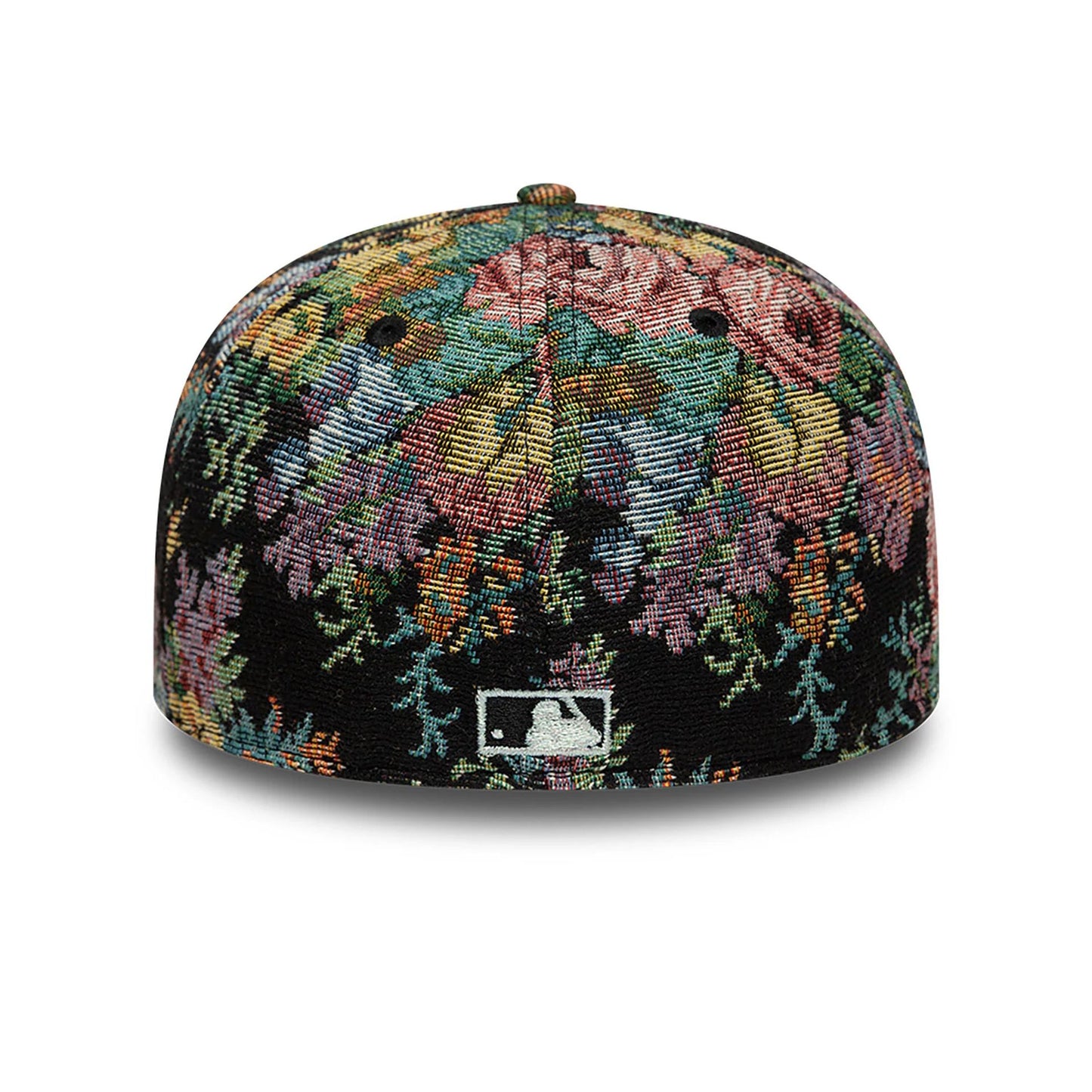 This is a Atlanta Braves Jacquard Patterns All Over Print Black 59FIFTY Fitted Cap 5