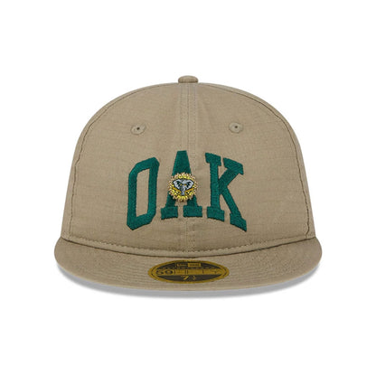 This is a Oakland Athletics Logo Pin Khaki Retro Crown 59FIFTY Fitted Cap 3