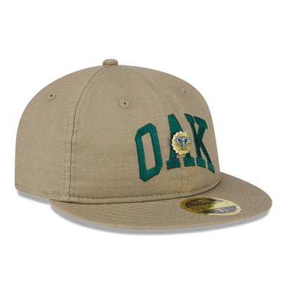 This is a Oakland Athletics Logo Pin Khaki Retro Crown 59FIFTY Fitted Cap 4