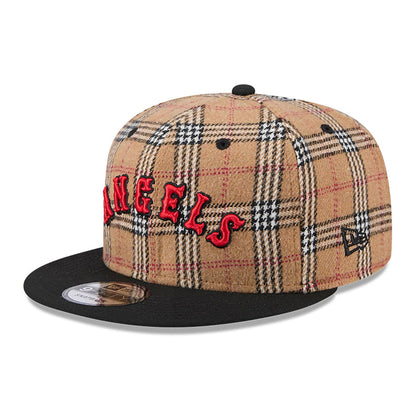 This is a LA Angels Tan Tartan Beige 9FIFTY Snapback Cap 4