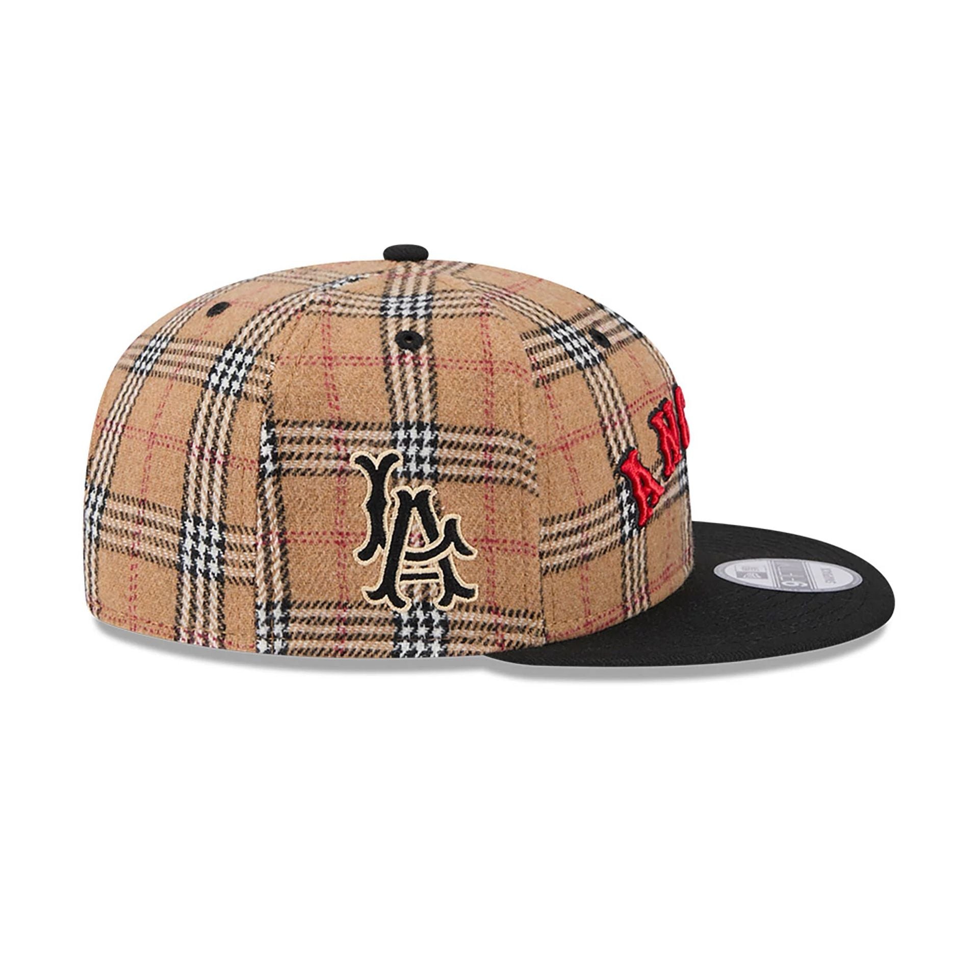 This is a LA Angels Tan Tartan Beige 9FIFTY Snapback Cap 6