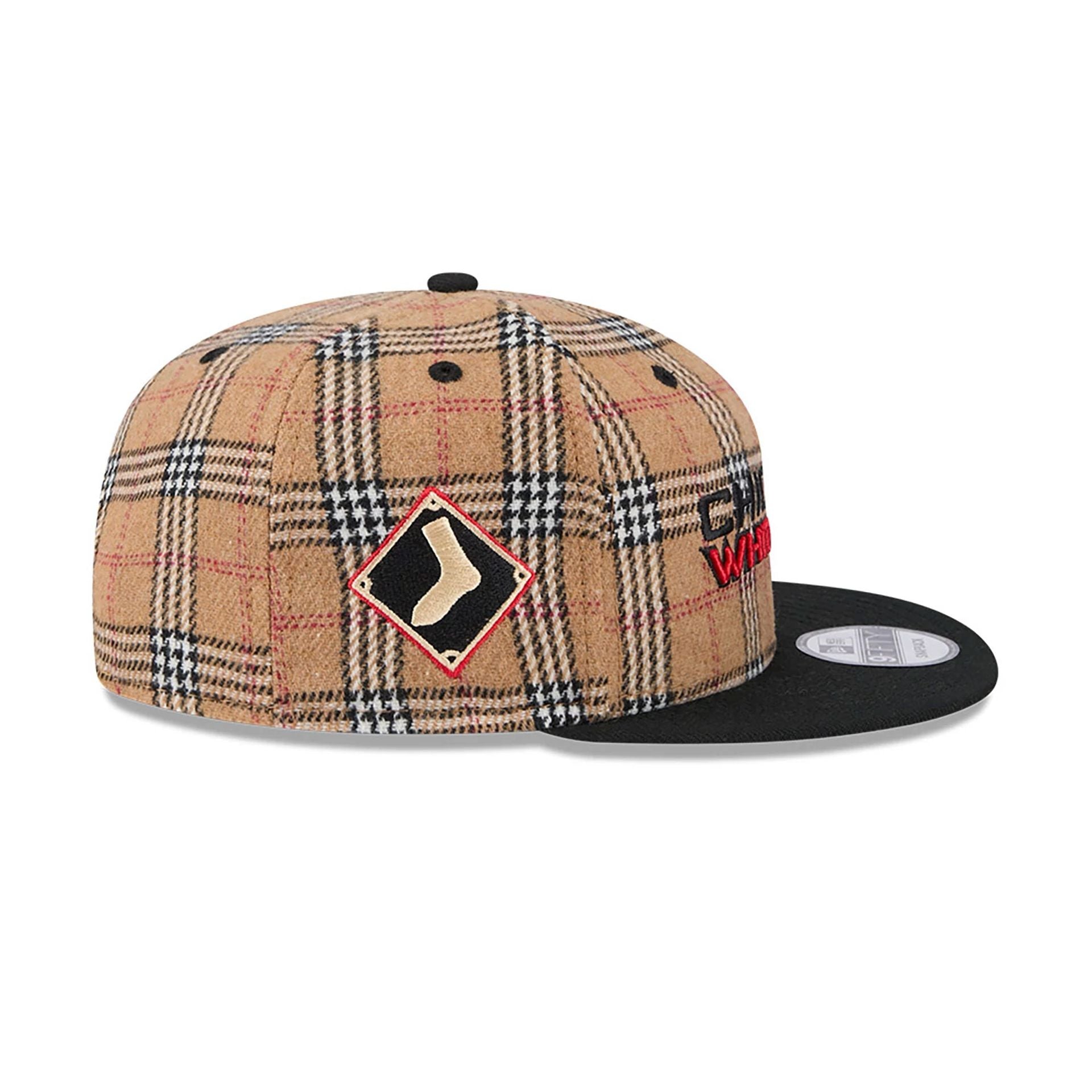 This is a Chicago White Sox Tan Tartan Beige 9FIFTY Snapback Cap 6