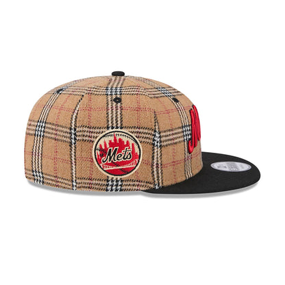 This is a New York Mets Tan Tartan Beige 9FIFTY Snapback Cap 6