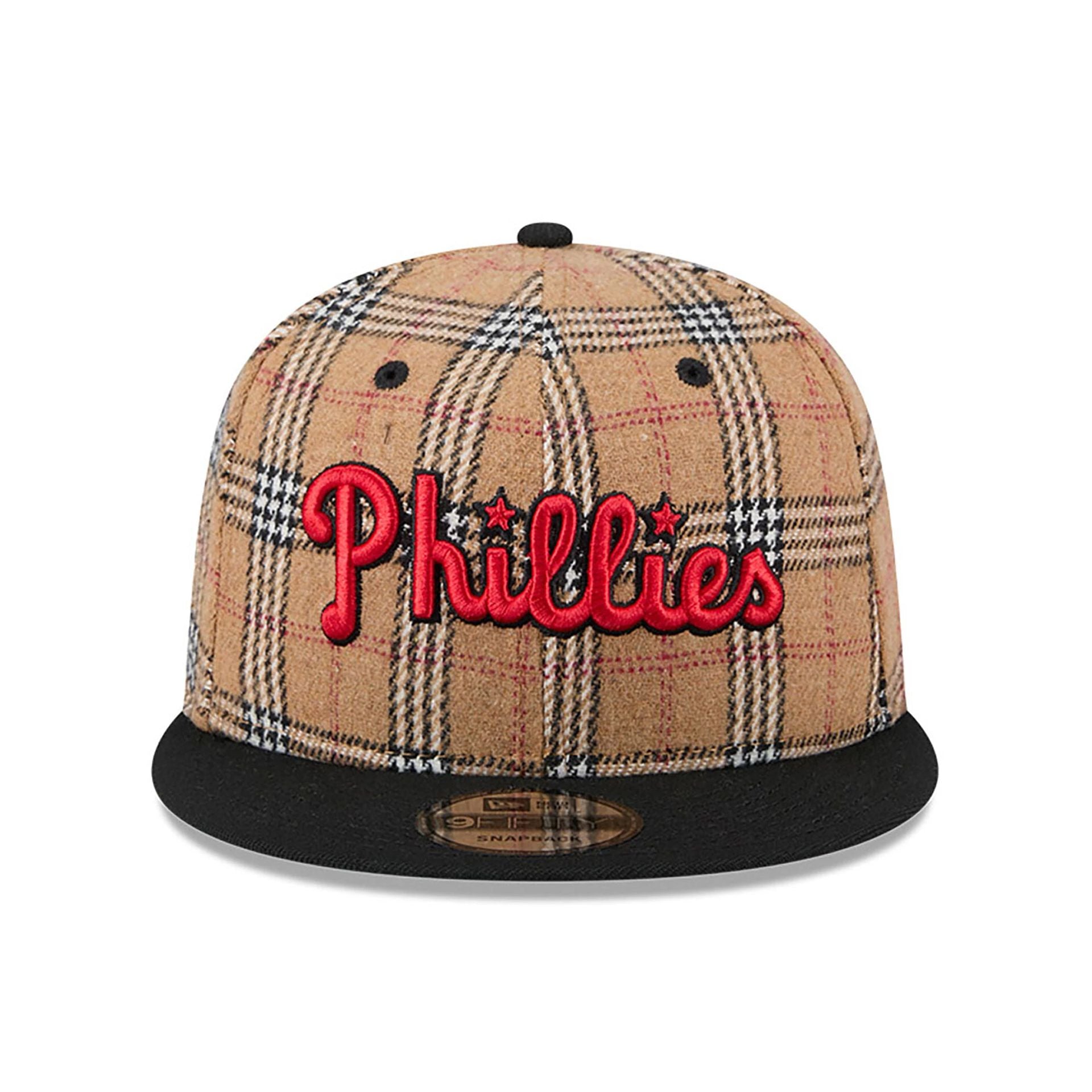 This is a Philadelphia Phillies Tan Tartan Beige 9FIFTY Snapback Cap 3