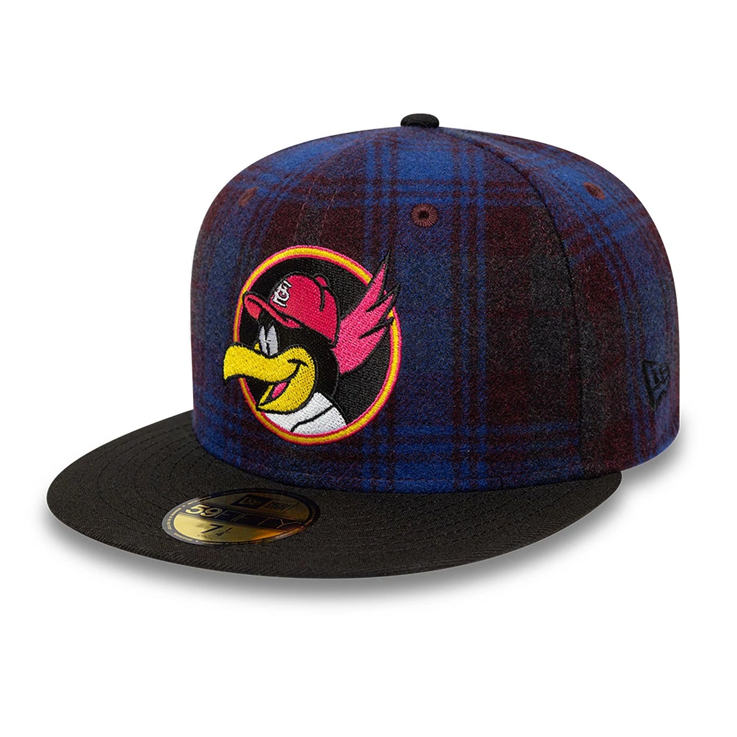 This is a St. Louis Cardinals Mascot Plaid Purple 59FIFTY Fitted Cap 4