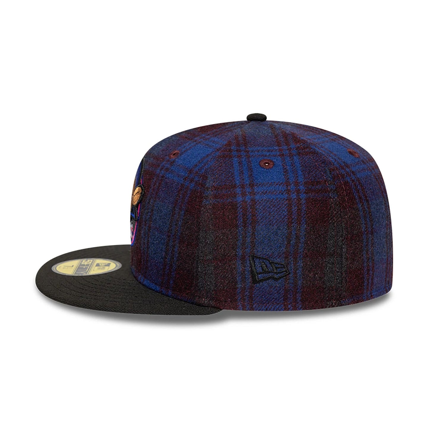 This is a Chicago Cubs Mascot Plaid Purple 59FIFTY Fitted Cap 7