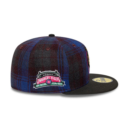 This is a Chicago Cubs Mascot Plaid Purple 59FIFTY Fitted Cap 6