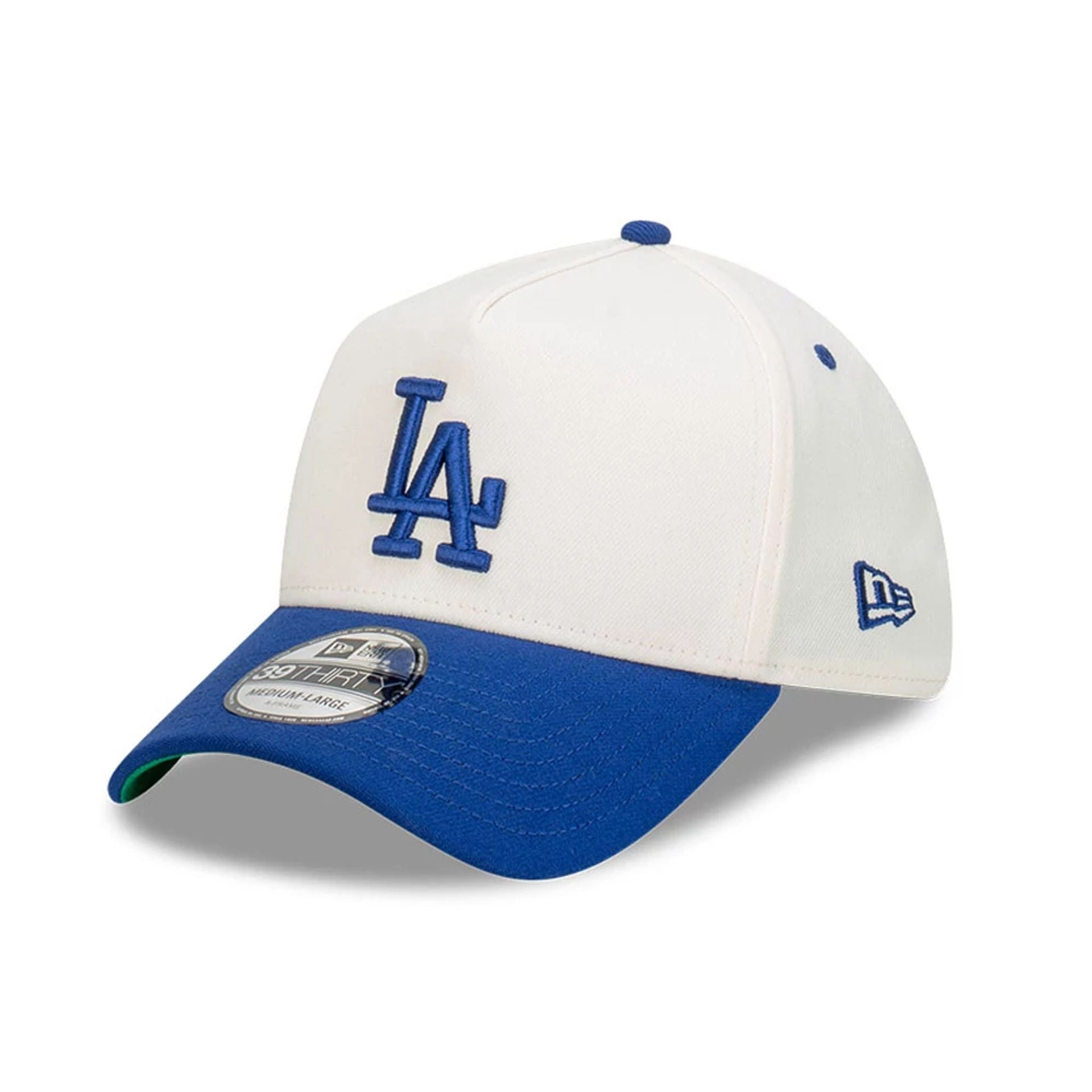 This is a LA Dodgers Cut N Paste White 39THIRTY A-Frame Stretch Fit Cap 4