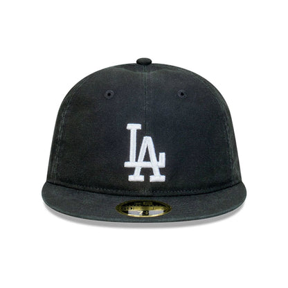 This is a LA Dodgers Snow Washed Canvas Black Retro Crown 59FIFTY Fitted Cap 3