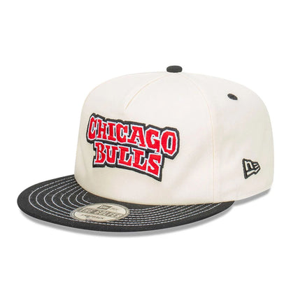 This is a Chicago Bulls Cut N Paste White Golfer Snapback Adjustable Cap 1