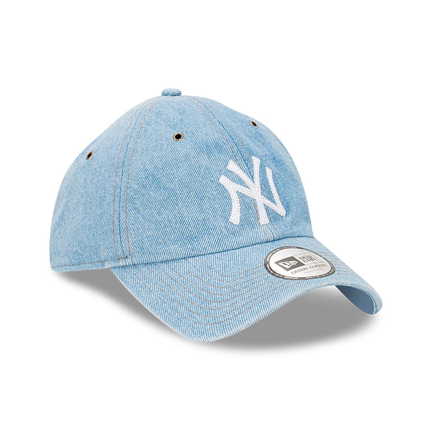 This is a New York Yankees Washed Denim Blue Casual Classic Adjustable Cap 3