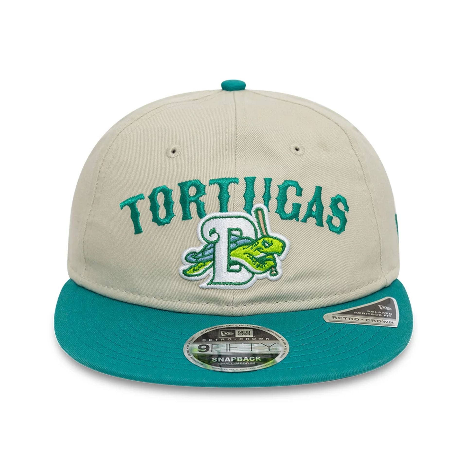 This is a Daytona Tortugas MiLB Two Tone Light Beige Retro Crown 9FIFTY Strapback Cap 2