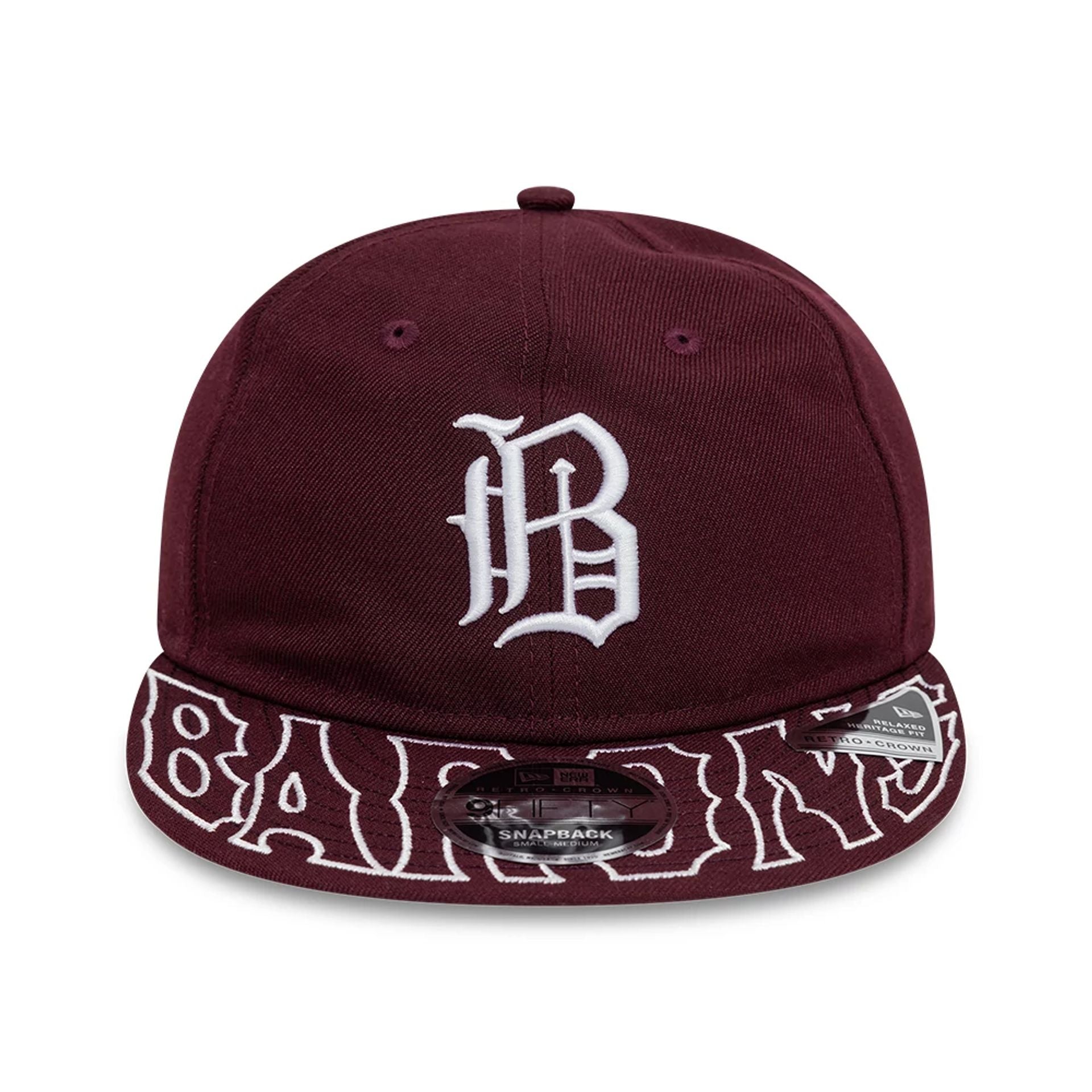 This is a Birmingham Barons MiLB Visor Script Dark Purple Retro Crown 9FIFTY Strapback Cap 3