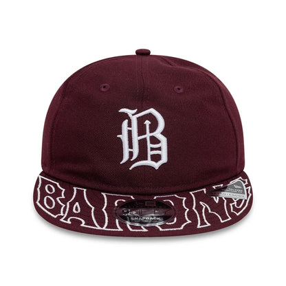 This is a Birmingham Barons MiLB Visor Script Dark Purple Retro Crown 9FIFTY Strapback Cap 3