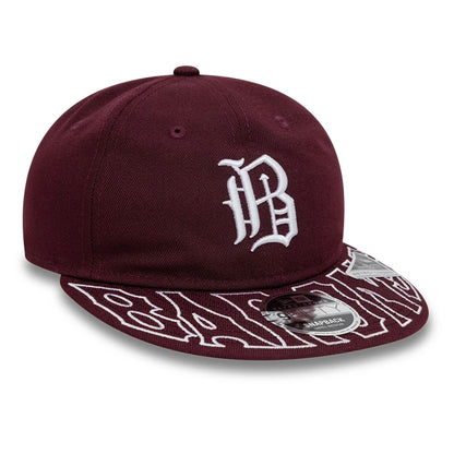 This is a Birmingham Barons MiLB Visor Script Dark Purple Retro Crown 9FIFTY Strapback Cap 6