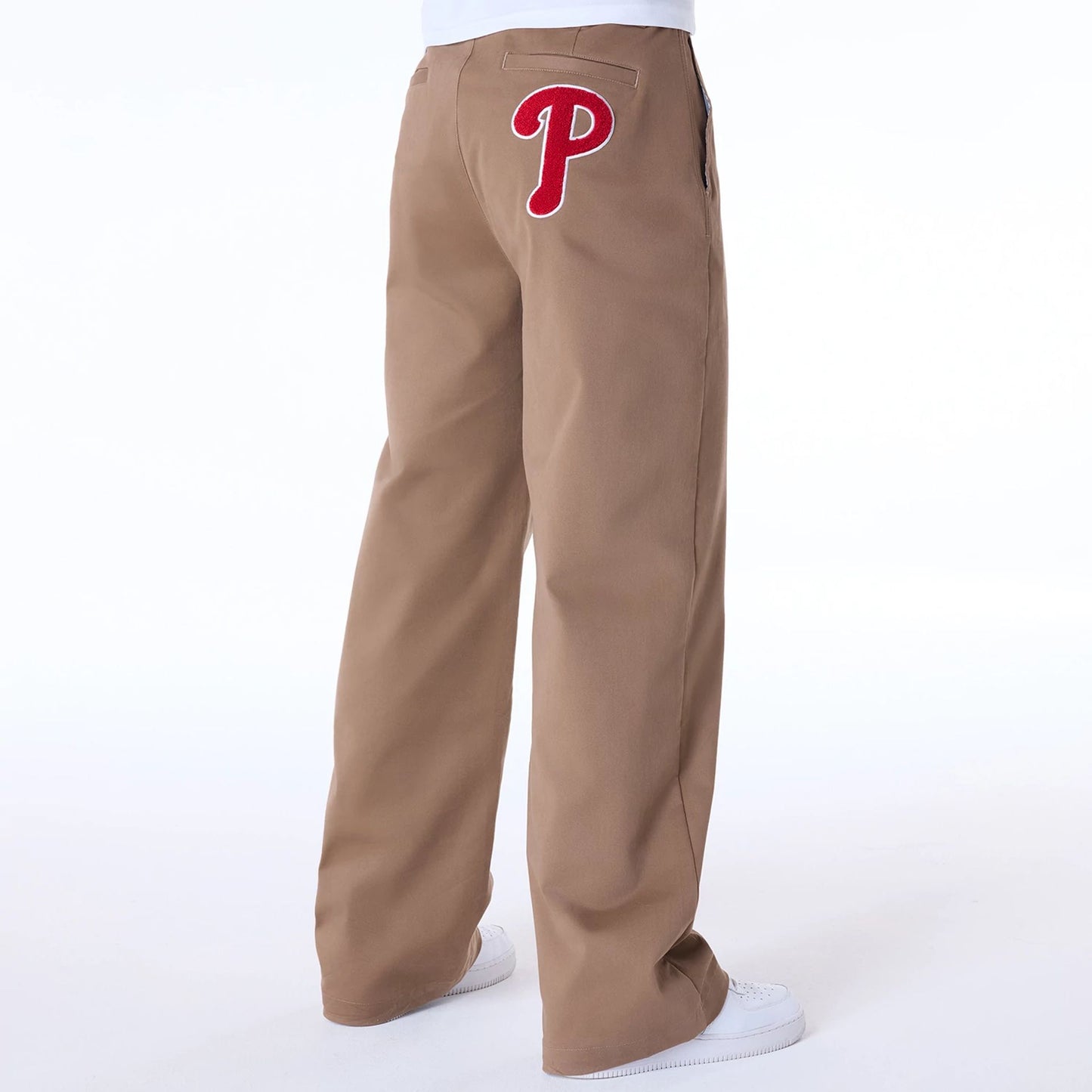 The Male model is wearing Philadelphia Phillies MLB London Games 2024 Beige Chino Trousers 8