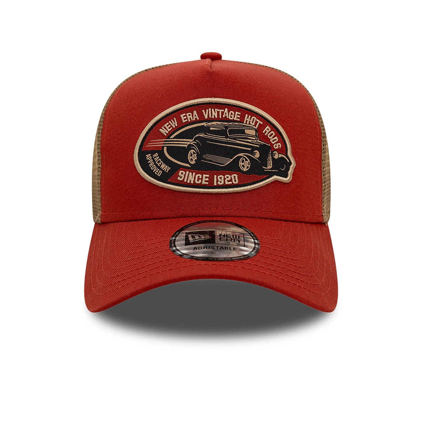 This is a New Era Hot Rod Trucker Rust/Copper 9FORTY A-Frame Trucker Adjustable Cap 2