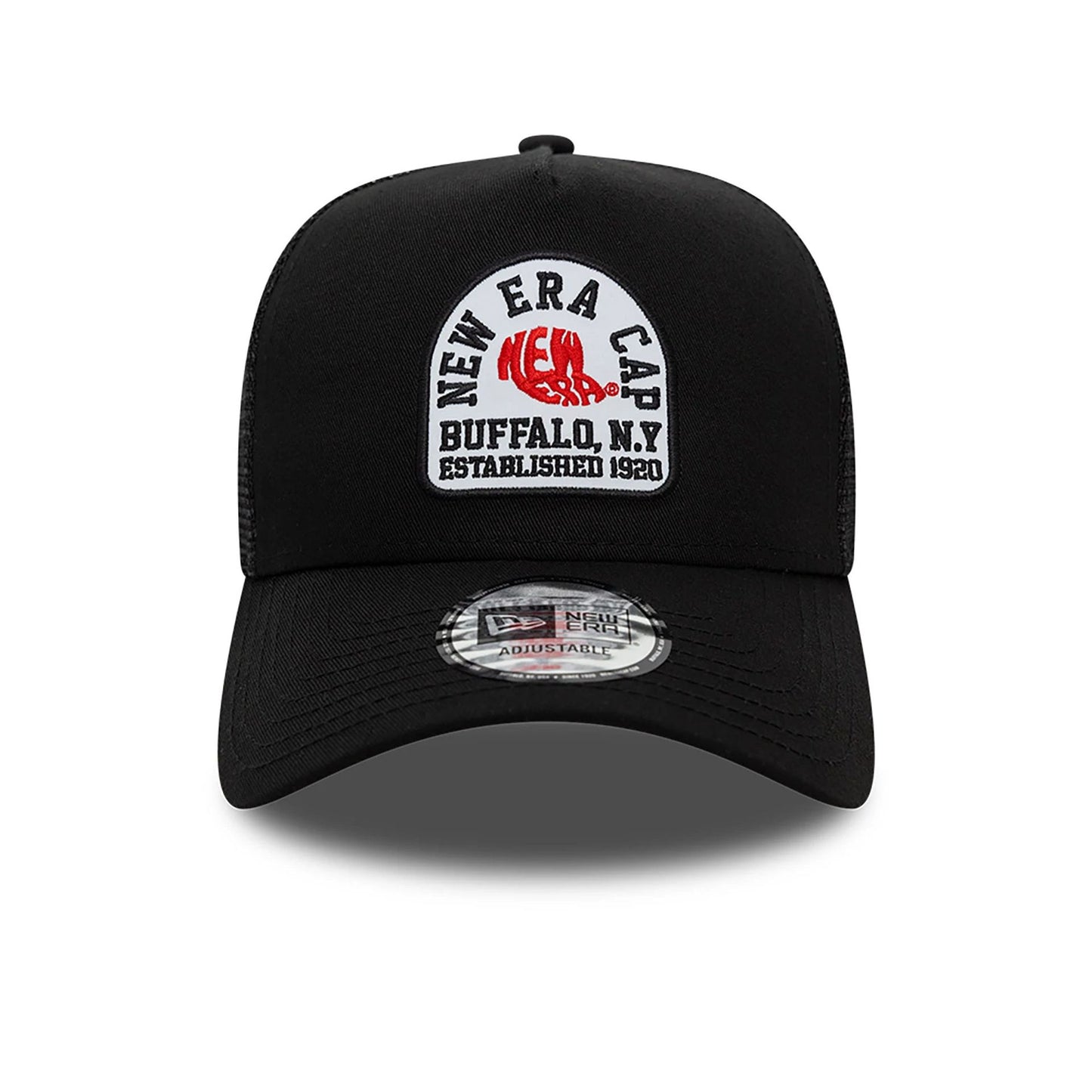 This is a New Era State Patch Trucker Black 9FORTY A-Frame Trucker Adjustable Cap 2