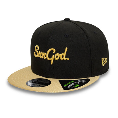 This is a SunGod x New Era Black Repreve® 9FIFTY Snapback Cap 3