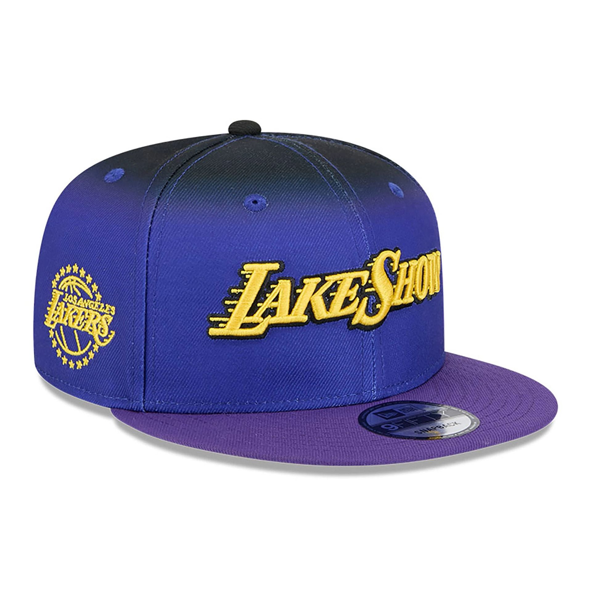 This is a LA Lakers NBA City Edition Purple 9FIFTY Snapback Cap 1