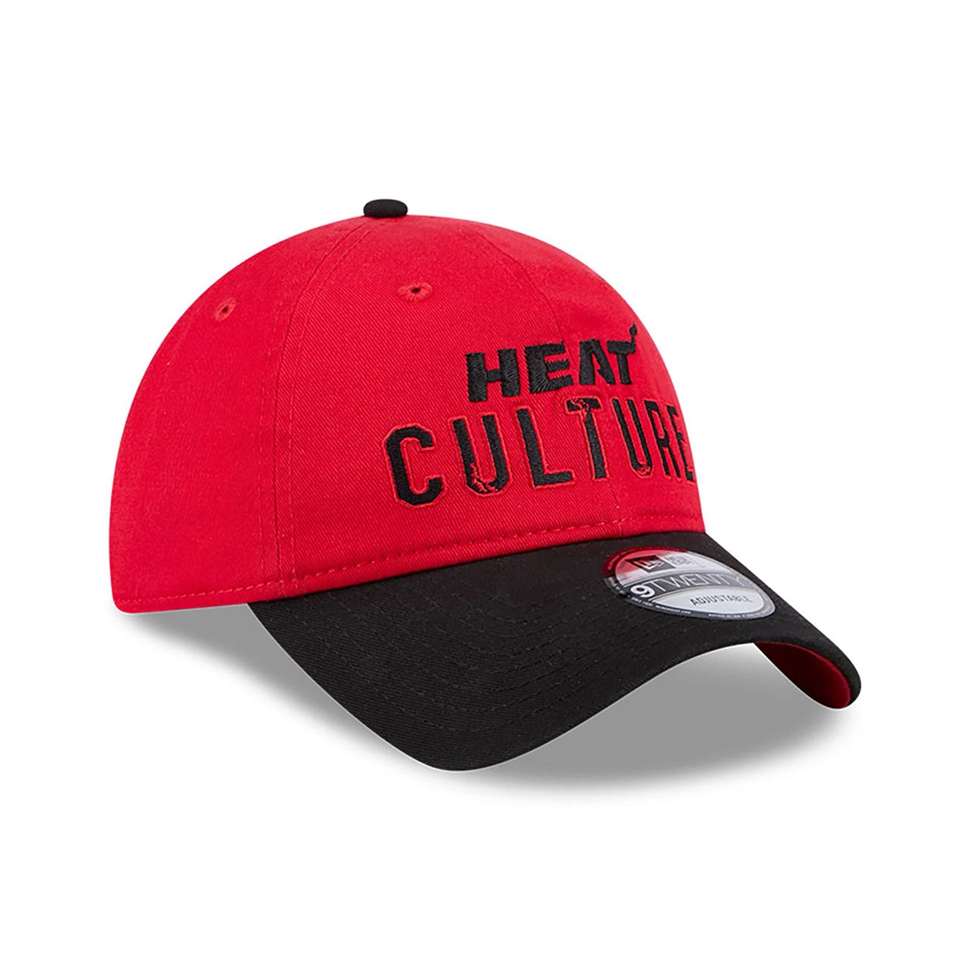 This is a Miami Heat NBA City Edition Red 9TWENTY Adjustable Cap 3