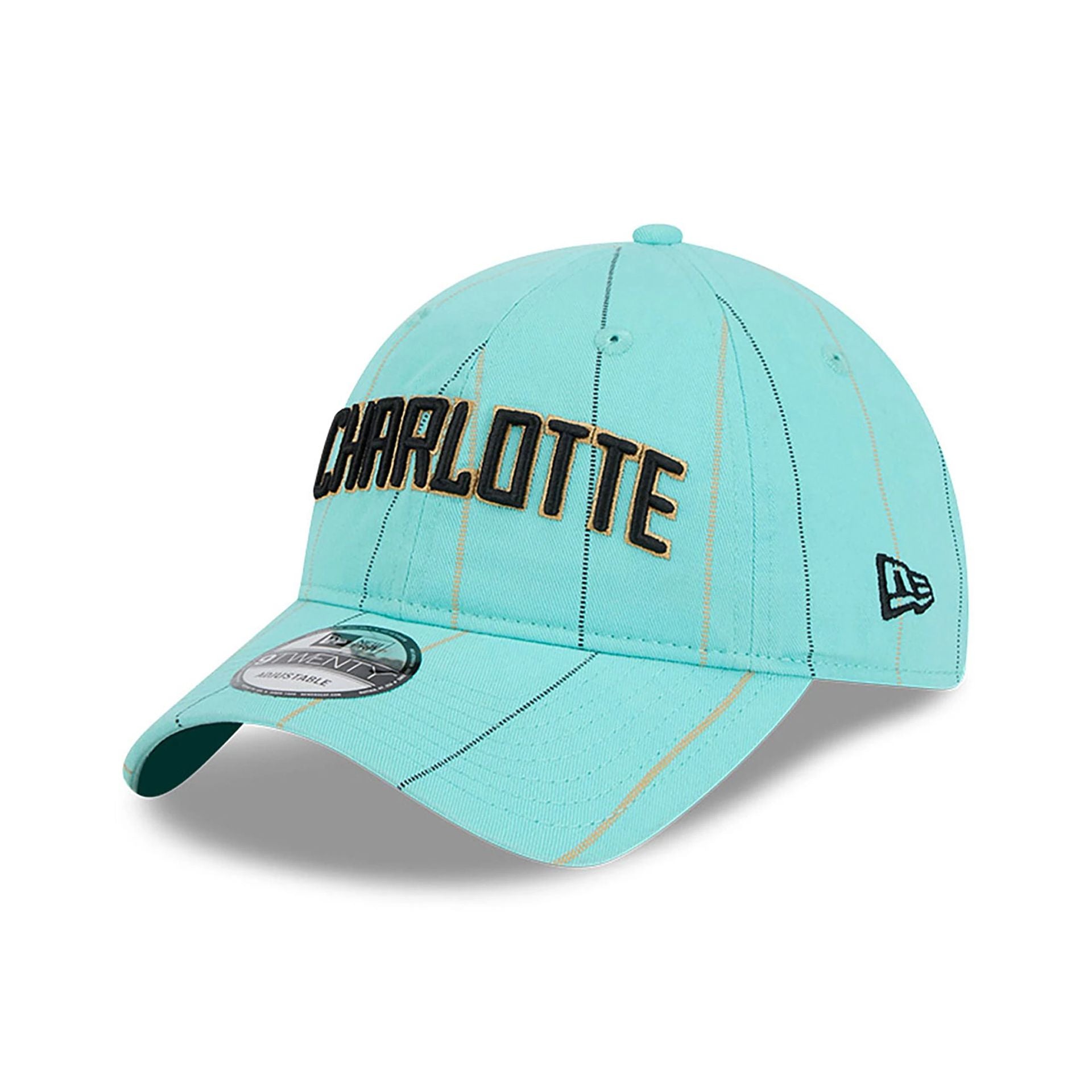 This is a Charlotte Hornets NBA City Edition Turquoise 9TWENTY Adjustable Cap 1