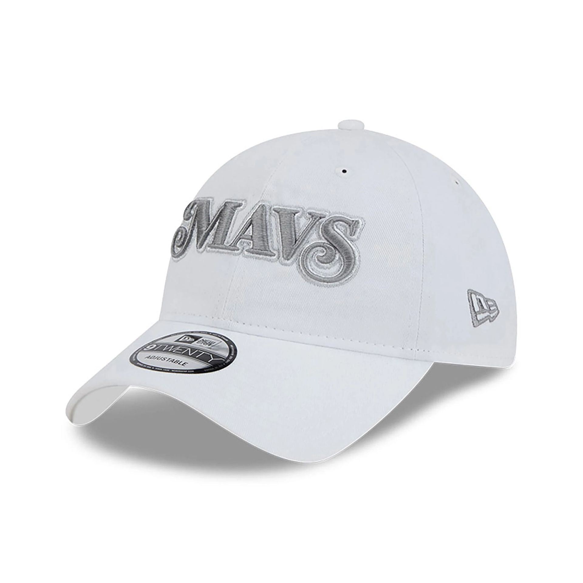 This is a Dallas Mavericks NBA City Edition White 9TWENTY Adjustable Cap 1