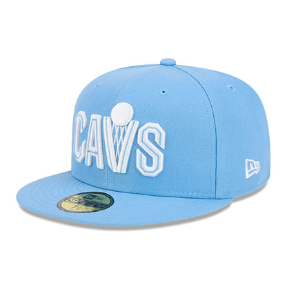 This is a Cleveland Cavaliers NBA City Edition Light Blue 59FIFTY Fitted Cap 4