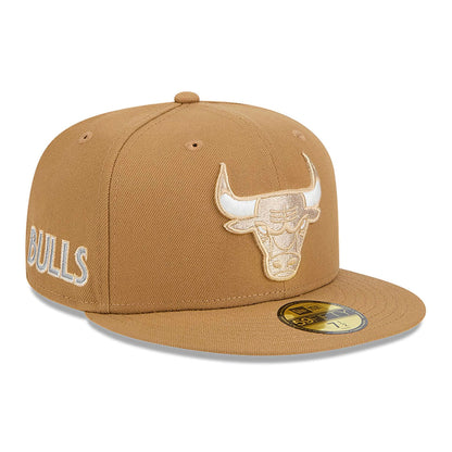 This is a Chicago Bulls NBA City Edition Dark Beige 59FIFTY Fitted Cap 1