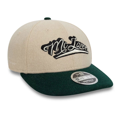 This is a McLaren x Reiss Light Beige Low Profile 9FIFTY Snapback Cap 7