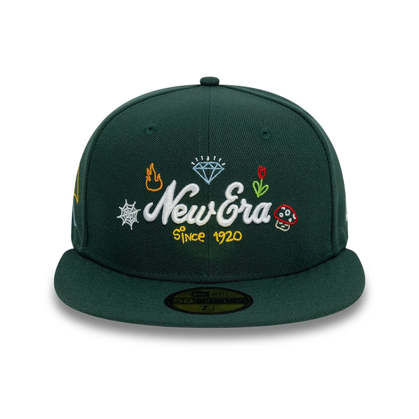 This is a New Era Scribble Dark Green 59FIFTY Fitted Cap 3