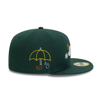 This is a New Era Scribble Dark Green 59FIFTY Fitted Cap 7