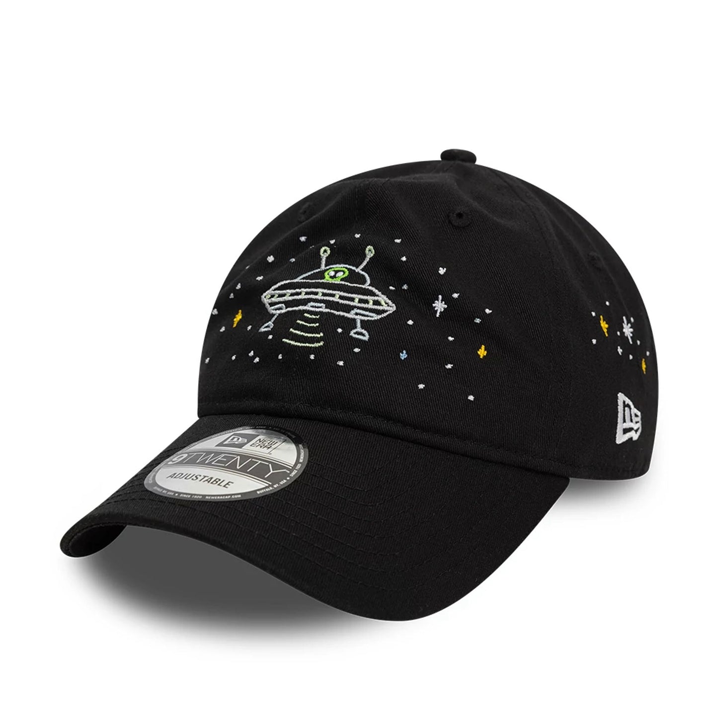 This is a New Era Scribble Black 9TWENTY Adjustable Cap 6