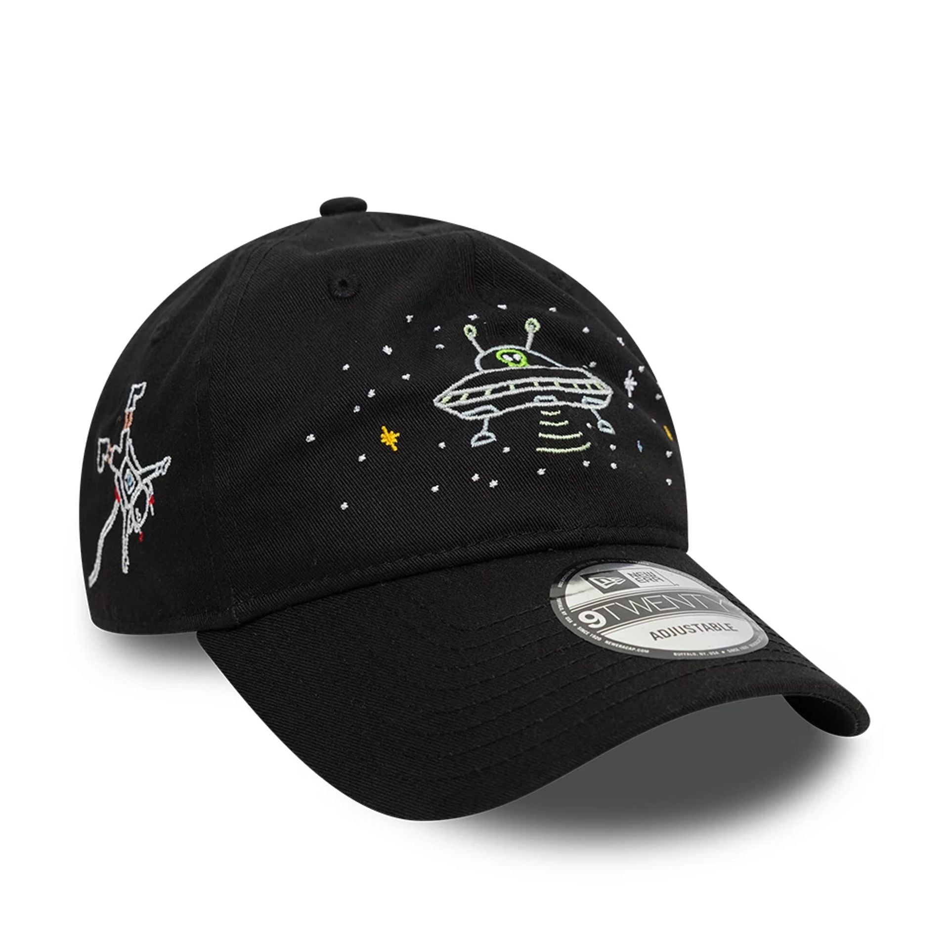 This is a New Era Scribble Black 9TWENTY Adjustable Cap 1