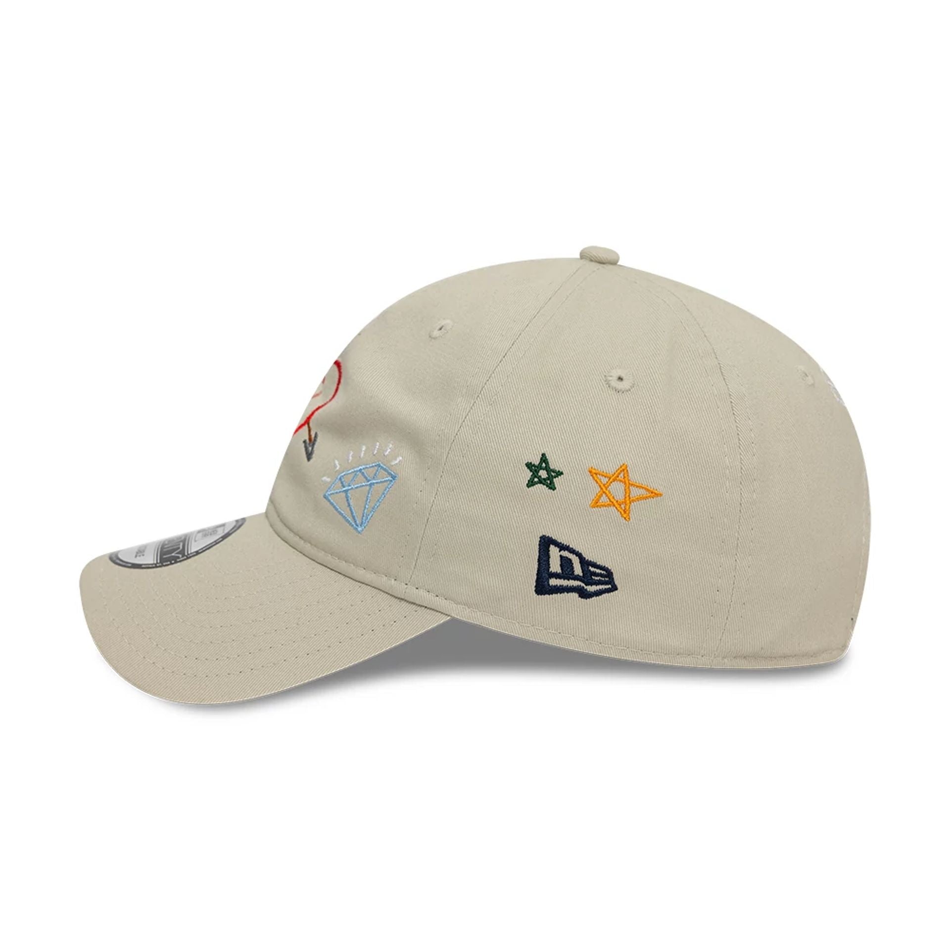 This is a New Era Scribble Light Beige 9TWENTY Adjustable Cap 6