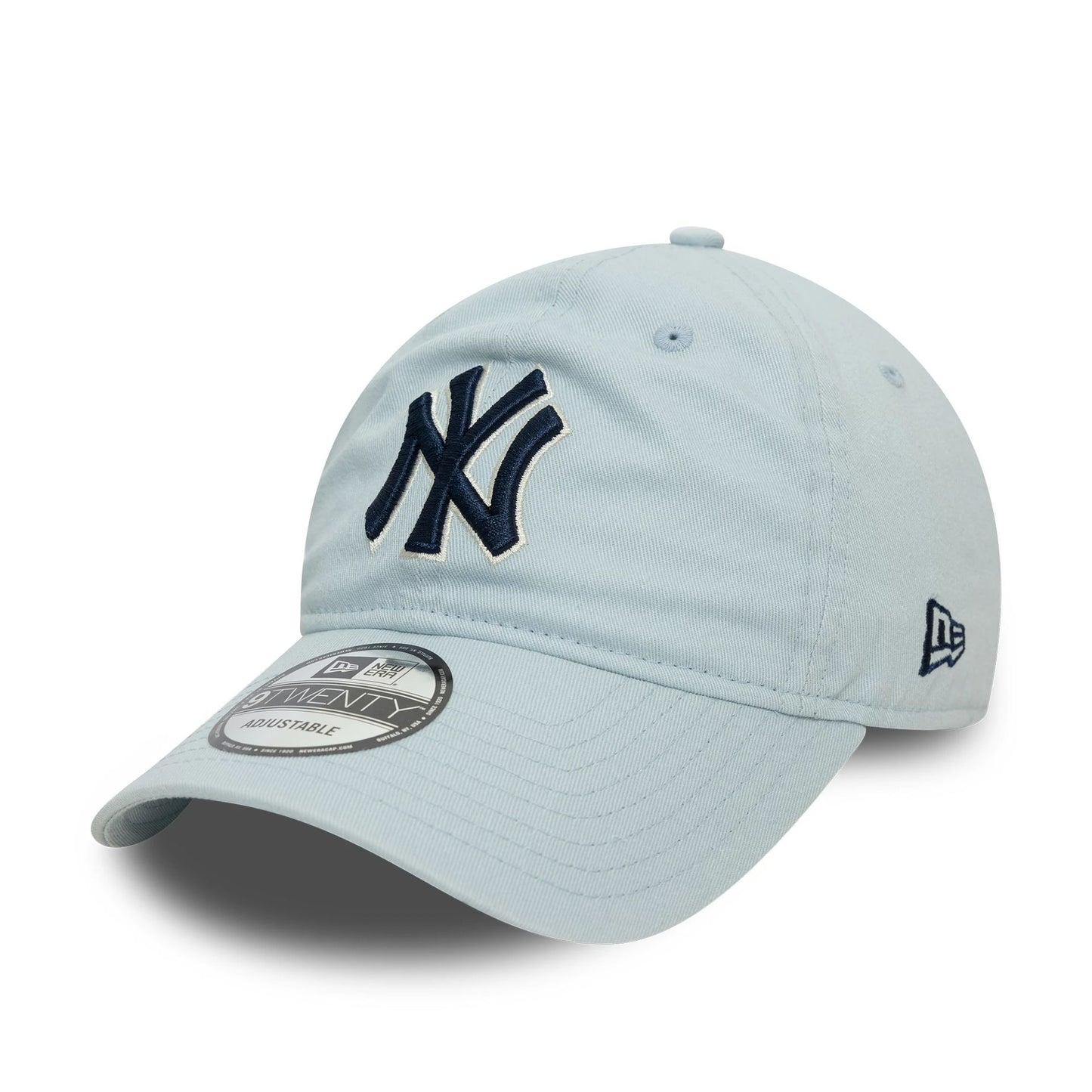 This is a New York Yankees Washed Outline Light Blue 9TWENTY Adjustable Cap 1