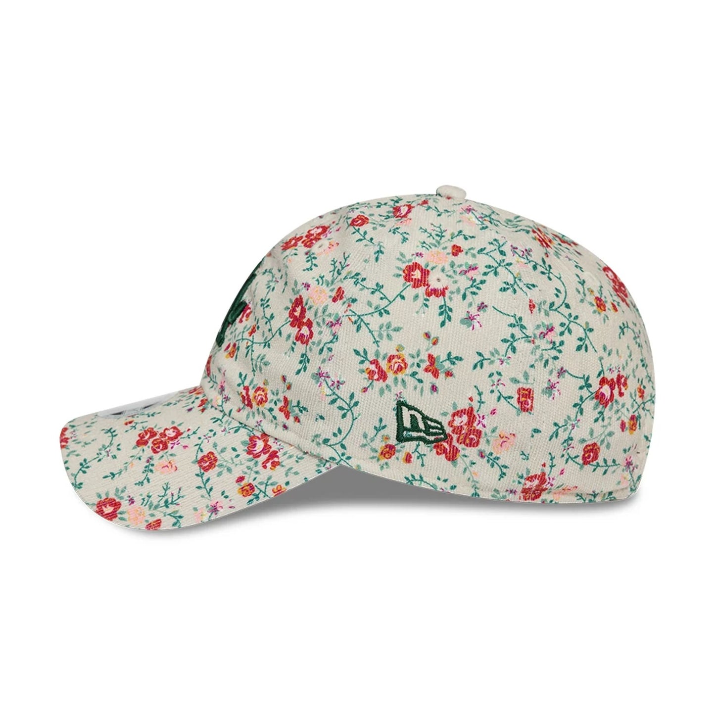 This is a LA Dodgers Womens Floral Cord Light Beige 9TWENTY Adjustable Cap 6