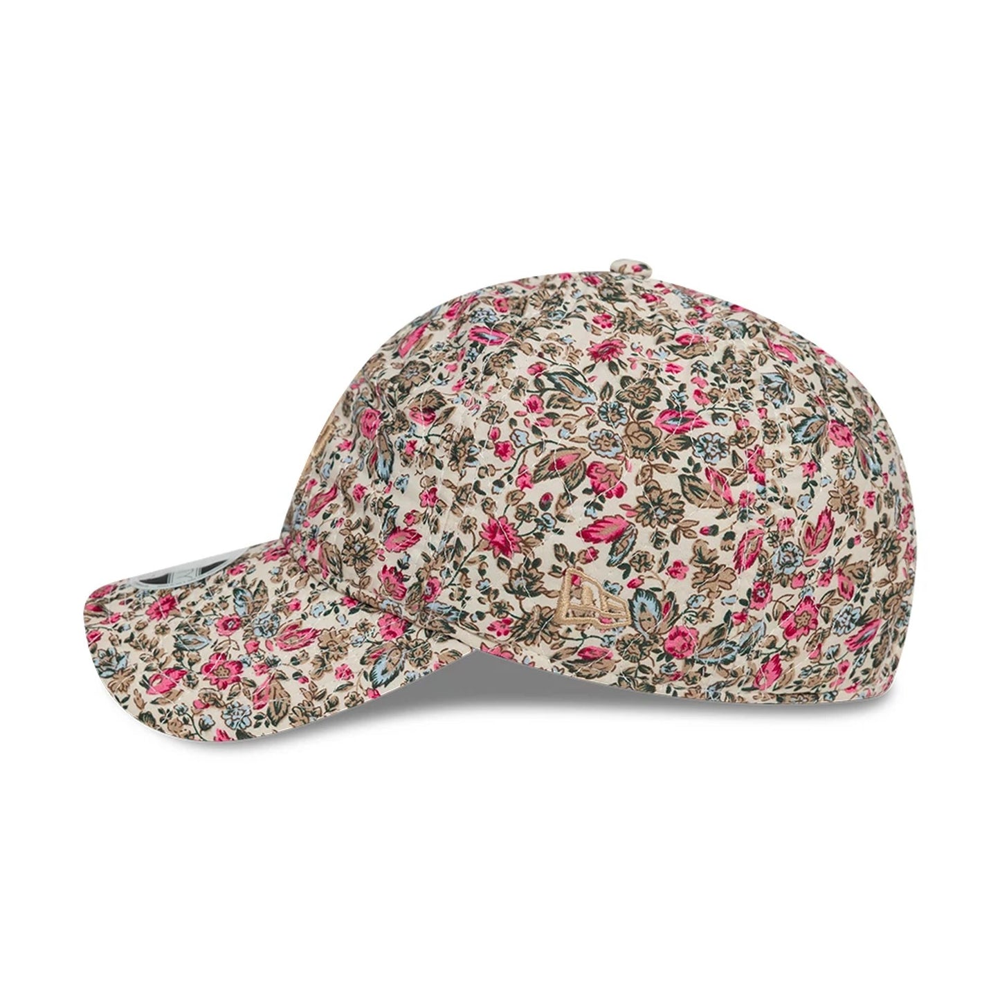 This is a LA Dodgers Womens Floral Quilted Light Beige 9TWENTY Adjustable Cap 5