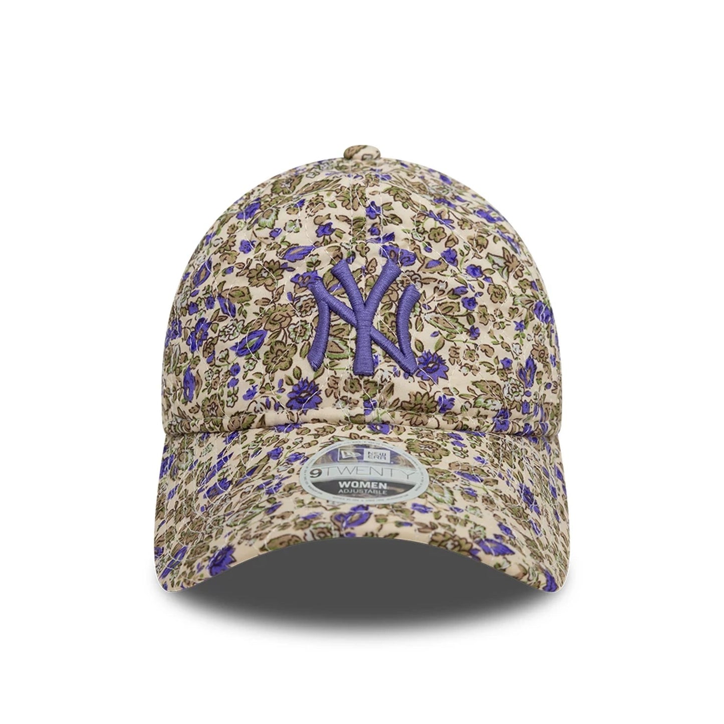 This is a New York Yankees Womens Floral Quilted Light Beige 9TWENTY Adjustable Cap 6