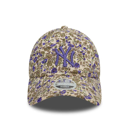 This is a New York Yankees Womens Floral Quilted Light Beige 9TWENTY Adjustable Cap 6