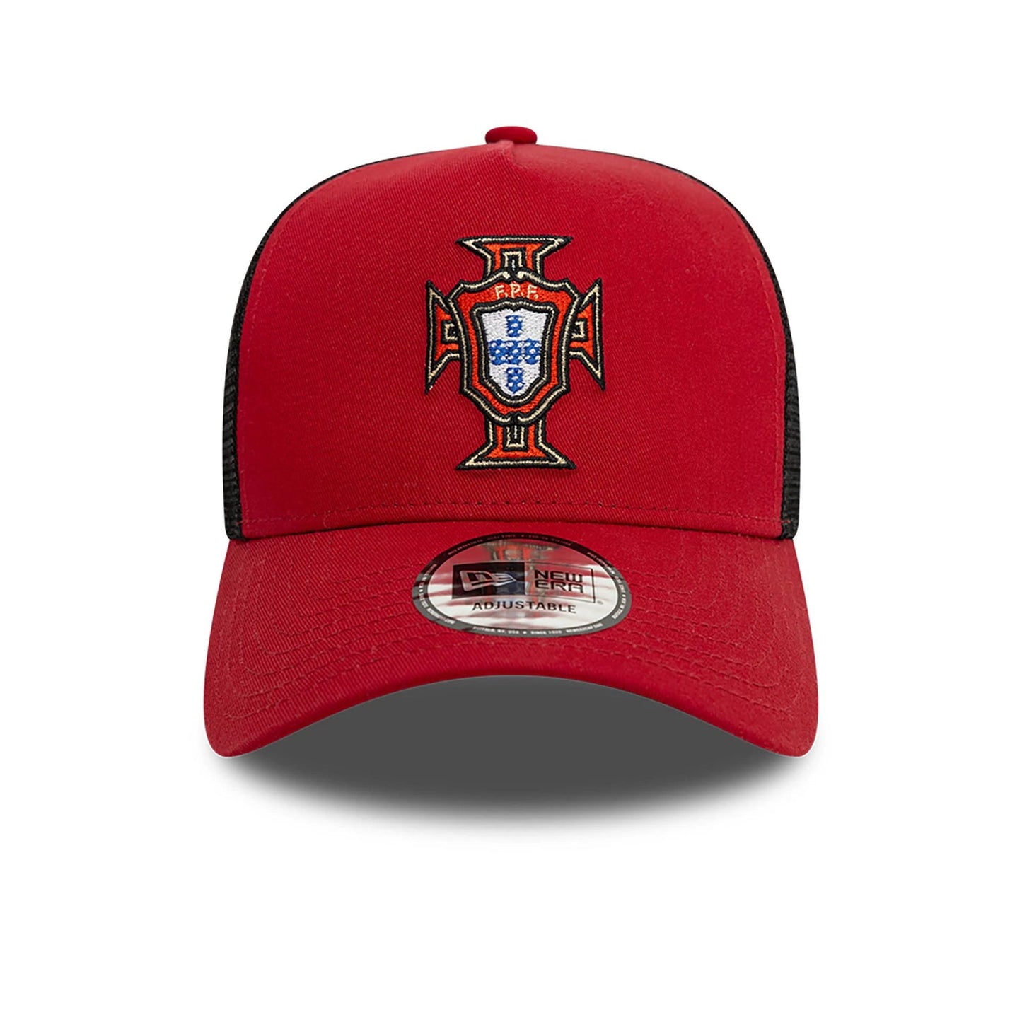 This is a Portugal National Team Core Dark Red 9FORTY E-Frame Trucker Adjustable Cap 3