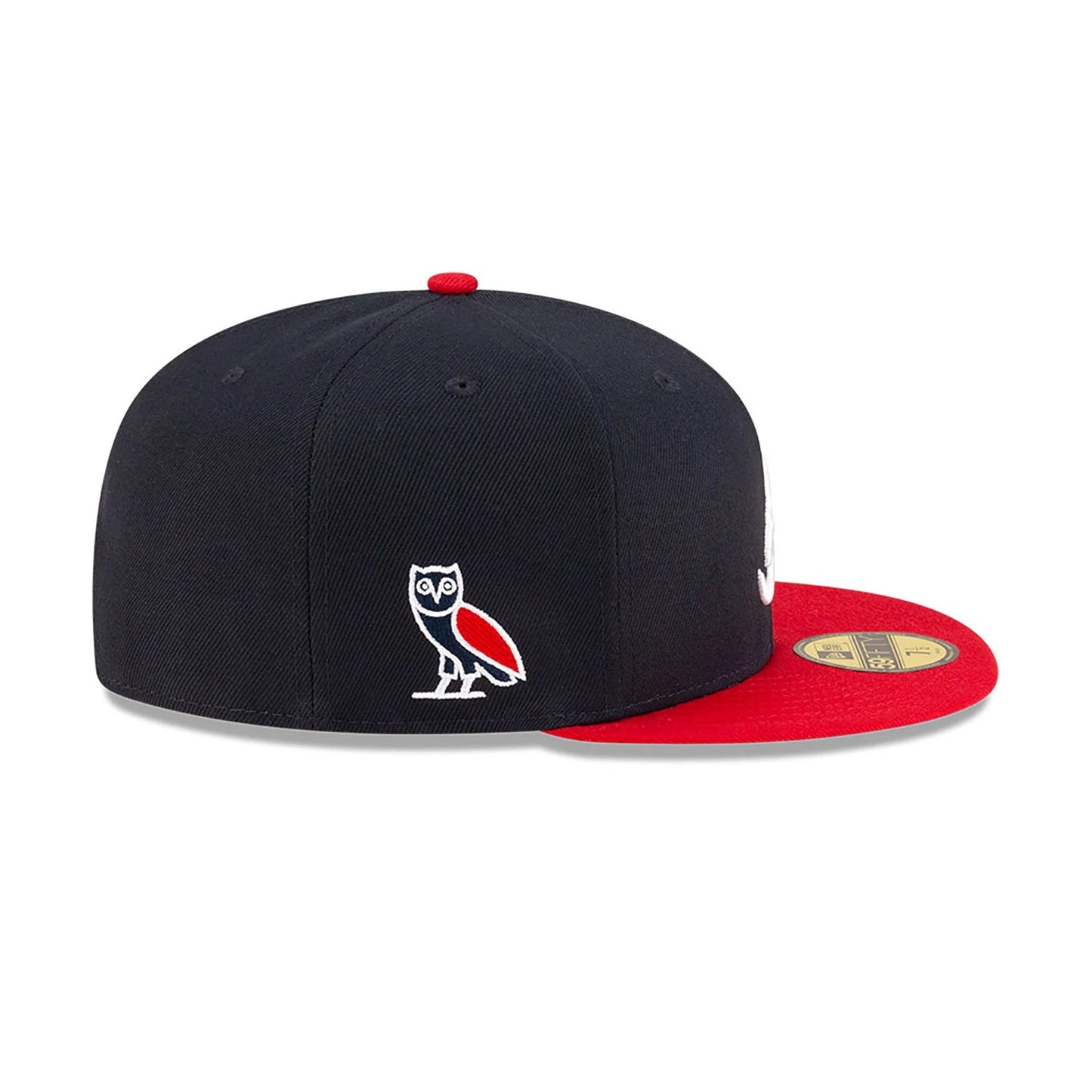 This is a Atlanta Braves OVO x MLB 2024 Navy 59FIFTY Fitted Cap 6