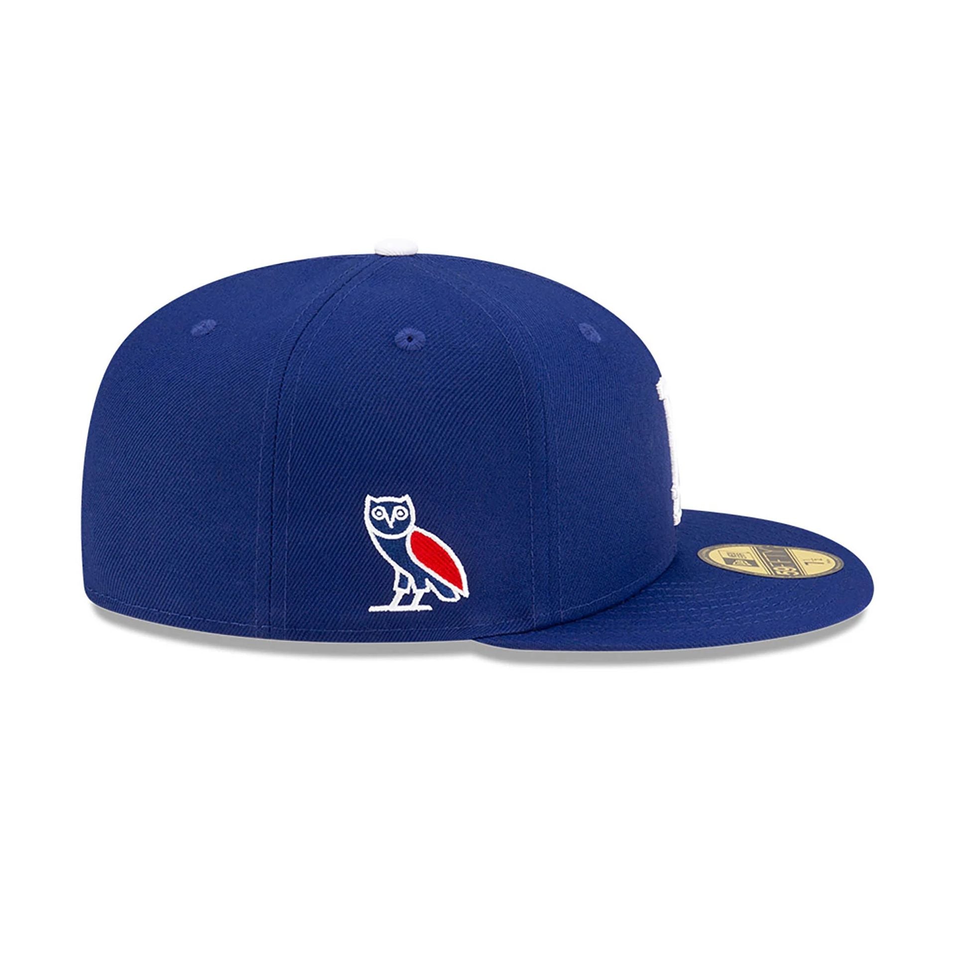 This is a LA Dodgers OVO x MLB 2024 Dark Blue 59FIFTY Fitted Cap 6