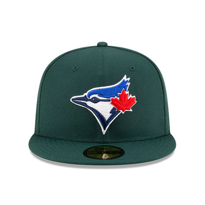 This is a Toronto Blue Jays OVO x MLB 2024 Dark Green 59FIFTY Fitted Cap 3