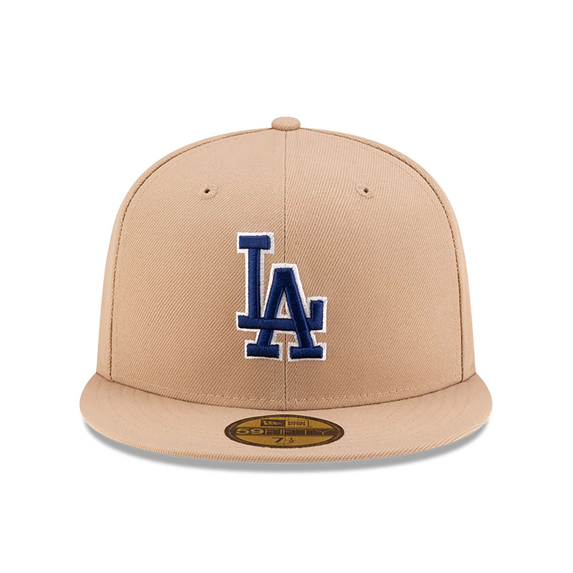 This is a LA Dodgers OVO x MLB 2024 Light Beige 59FIFTY Fitted Cap 3