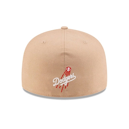 This is a LA Dodgers OVO x MLB 2024 Light Beige 59FIFTY Fitted Cap 5